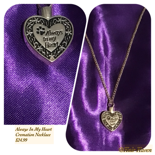 Always In My Heart Cremation Necklace